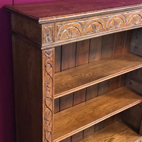 Carved Oak Open Bookcase Antique Bookcases Hemswell Antique Centres