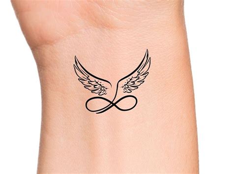 Angel Wings Infinity Temporary Tattoo Etsy Tattoos For Babes