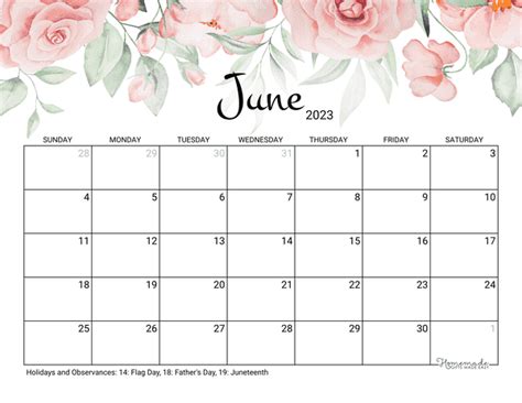 June 2023 And 2024 Calendar Free Printable With Holidays
