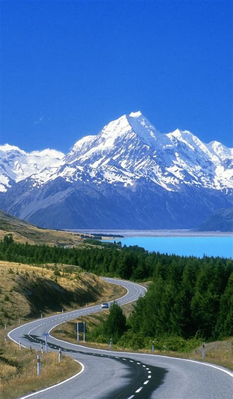 New Zealand Mount Cook Scenic Road Beautiful Roads New Zealand