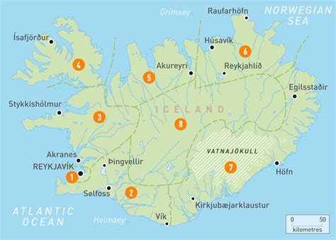 Map Of Iceland Iceland Regions Rough Guides Torshavn Faroe Islands