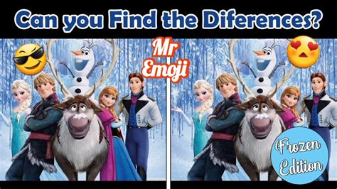 Find The Difference Challenge Frozen Edition Mr Emoji Youtube