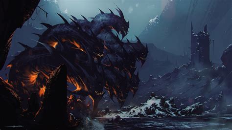 Dragon Digital Wallpaper Fantasy Art Dark Souls Hydra