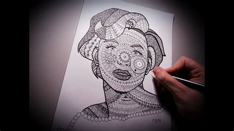 Drawing Marilyn Monroe Mandala Style Mb91 Drawing Youtube