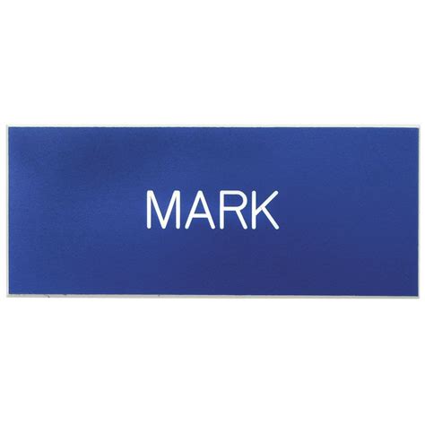Plastic Rectangular 1 Line Name Badge Engraved Personalized In Blue