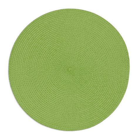 Round Woven Placemats Bright Green Set 4