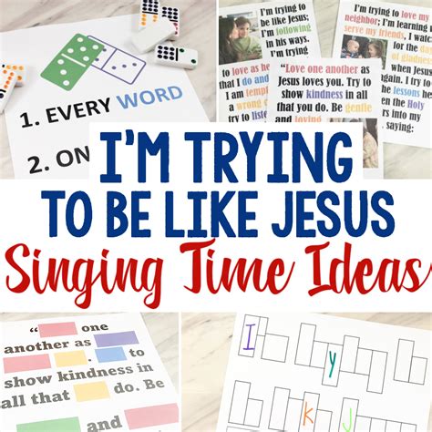 Im Trying To Be Like Jesus Flip Chart Primary Singing