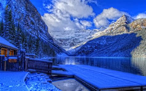Fonds Décran Hiver Parc National Banff Alberta Canada Lac Neige