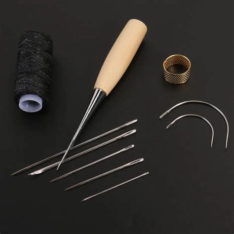 Leather Sewing Needles Stitching Needle Set Thread Thimbles Hand Sewing