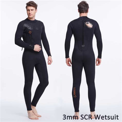 3mm Neoprene Mens Wetsuit Full Body Back Zipper Long Sleeve Scr Suit