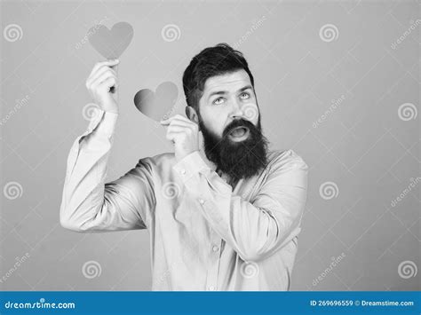 Celebrate Love Guy Attractive Beard And Mustache In Romantic Mood Feeling Love Dating And