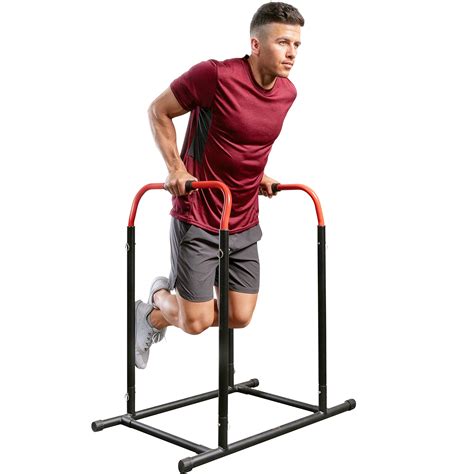 Sunny Health And Fitness Adjustable Dip Bar Workout Station Ab Lounge