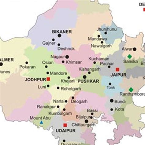 Tourist Places In Rajasthan Map