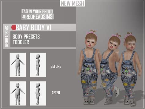 Baby Body Presets New Mesh Compatible With Hq Mod Sims 4 Children