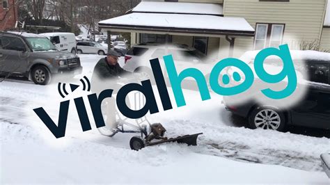 Bicycle Powered Snow Plow Viralhog Youtube