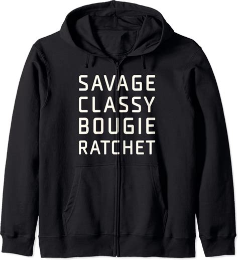 sassy classy bougie ratchet casual chic graphic for women zip hoodie uk fashion
