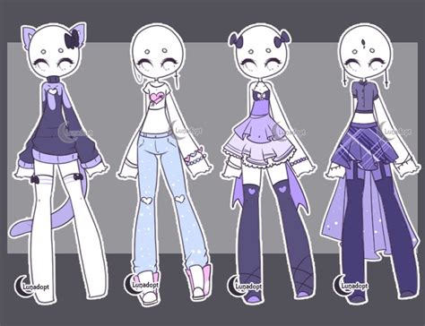 Set 9 Gacha Outfits By Lunadopt Drawing Clothes Anime Outfits