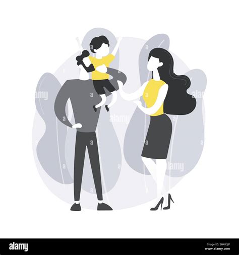 Unmarried Parents Abstract Concept Vector Illustration Stock Vector