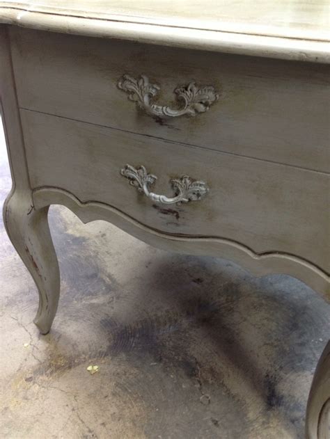 Sweet Pair Of Ascp Paris Grey And Old White End Tables Ann Sloan Chalk