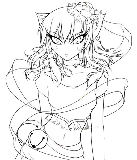 Cat Girl Lineart By Crysa On Deviantart
