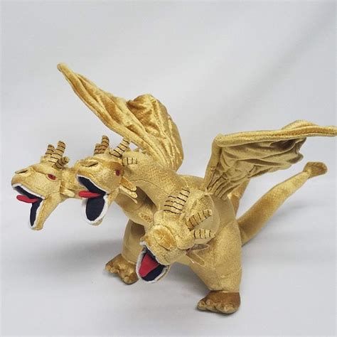 Rare Godzilla King Ghidorah Plush Toy Vault Toho No Sound Gold 3 Headed