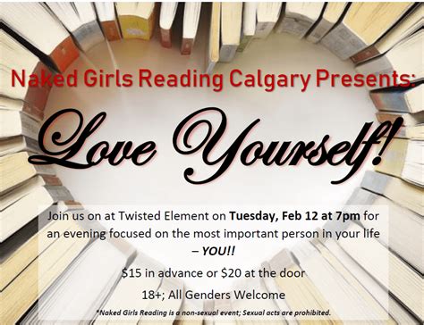 Naked Girls Reading Calgary Presents Love Yourself Twisted Element 1006 11 Ave Sw Calgary