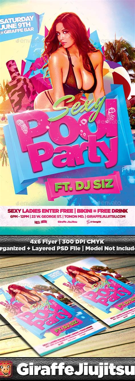 Sexy Pool Party Flyer Template Print Templates Graphicriver