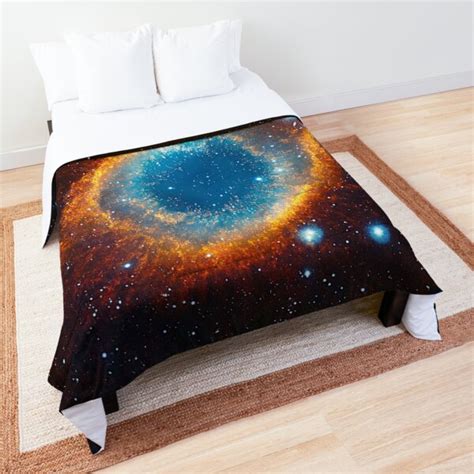 Helix Nebula In Visible And Infrared Light Space Comforter By