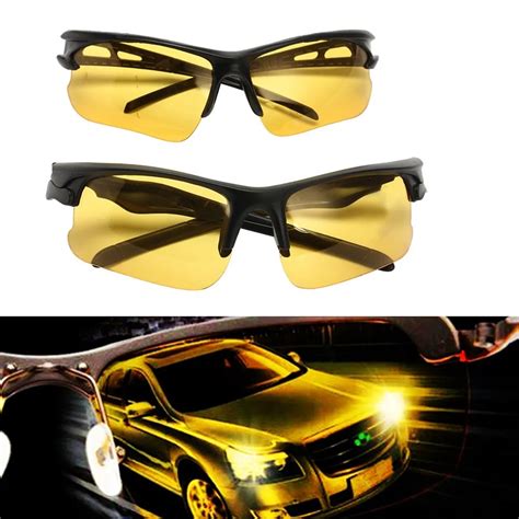 night sight driving hd glasses anti glare yellow sunglasses eyewear metal night vision