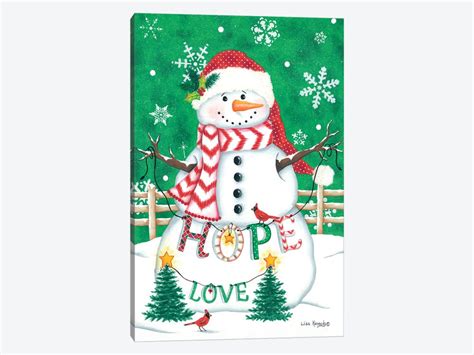 Merry Snowman Canvas Wall Art By Lisa Kennedy Icanvas