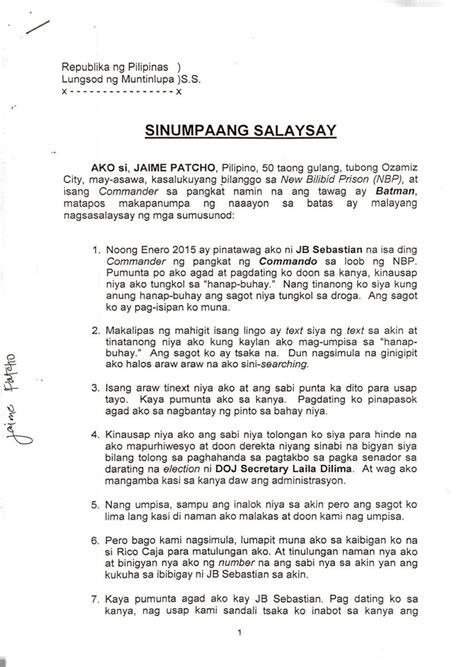 Gaano nga ba kalawak ang kaalaman ng millennials sa wikang filipino? CNN Philippines on Twitter: "LOOK: Affidavit of witness ...