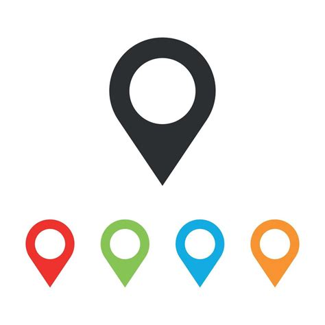 Location Vector Icon Isolated Map Pin Point Icon Pin Marker With Flat