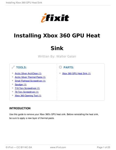 Installing Xbox 360 Gpu Heat Sink Ifixit