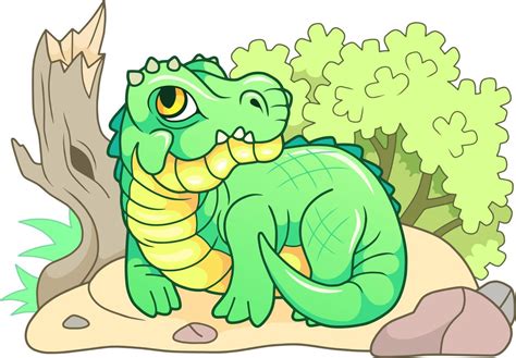 Cute Cartoon Crocodile 12854746 Vector Art At Vecteezy