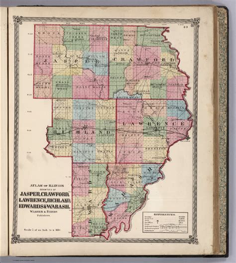 Atlas Of Illinois Counties Of Jasper Crawford Lawrence Richland
