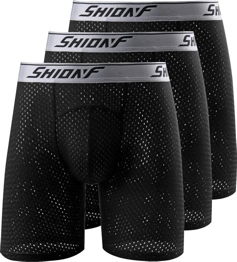 Shionf Mens Anti Chafing Underwear Performance Mesh Cooling Boxer Briefs3 Pack Uk