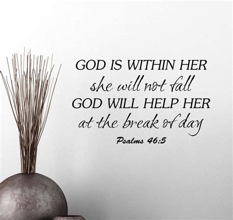 Home And Living Bible Verse Wall Decal God Is Within Her She Will Not