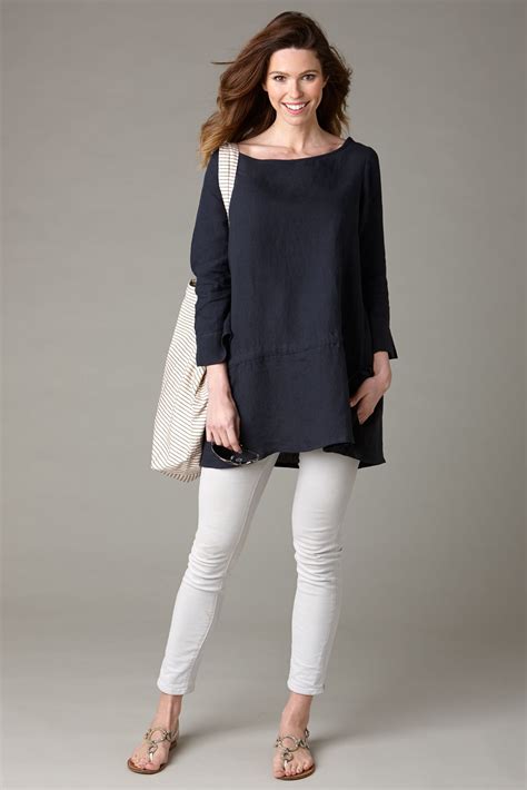 Dark Navy Washed Linen Tunic Dress From Kemp And Co London £98 Tunic