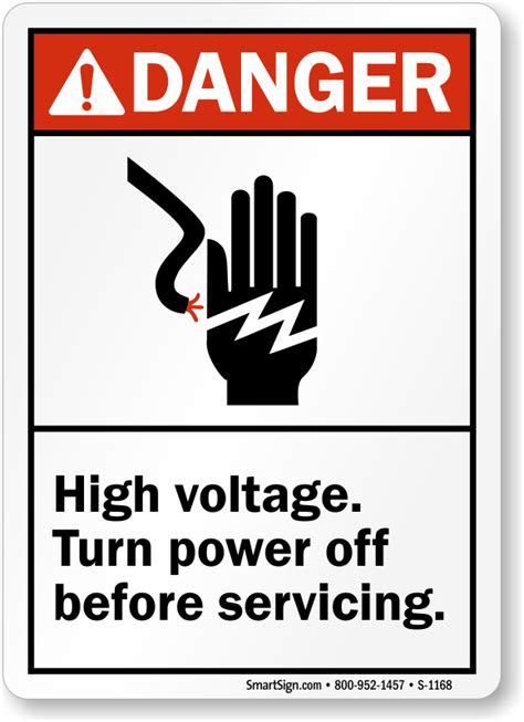 Buy Danger Ansi High Voltage Turn Off Power Sign Just 675 Sku S