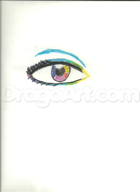 How To Draw A Rainbow Eye Step By Step Eyes People