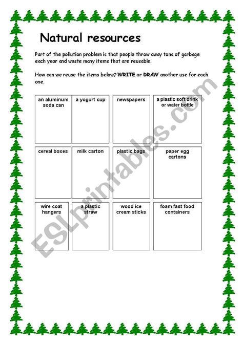 Have you traveled to another part of the country, or the world? English worksheets: Natural resources