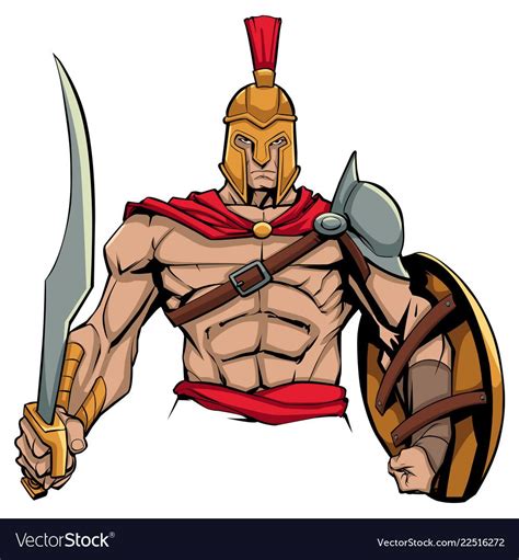 Spartan Warrior Mascot Royalty Free Vector Image Spartan Super Spartan