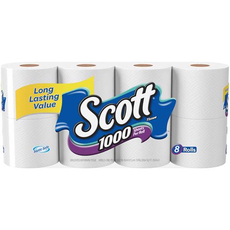 Scott 1000 Sheet Toilet Paper 8 Ct Pack