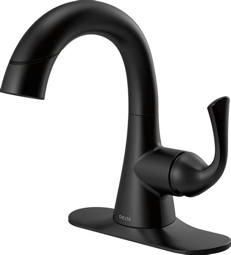 Single Handle Pull-Down Bathroom Faucet in Matte Black 15764LF-BLPD