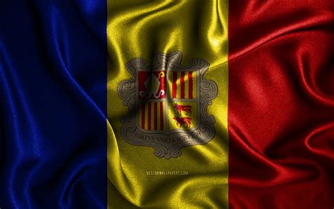 Andorran Flag Silk Wavy Flags European Countries National Symbols