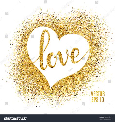 Heart Love Gold Glitter Background Golden Vector Có Sẵn Miễn Phí Bản