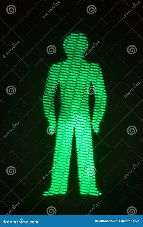 Green Man Go Pedestrian Traffic Light Stock Photo Image Of Clipping