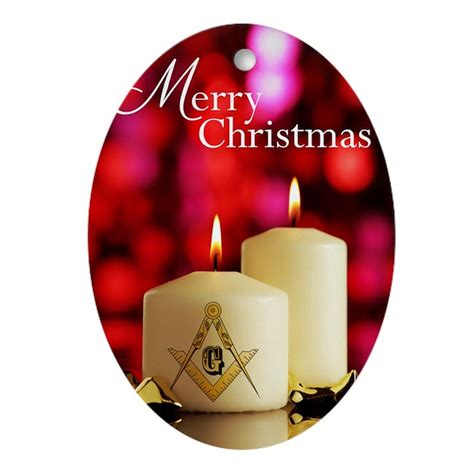 Masonic Christmas Card Oval Ornament By Admincp13047925