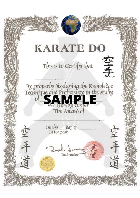 Martial Arts Certificate Karate Certificate Batch 3 Canva Editable