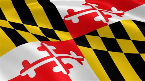 Maryland State With Flag